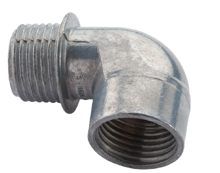 1/2" RGD RGD 1/2" 90 DEGREE SHORT RADIUS ELBOW - ZINC