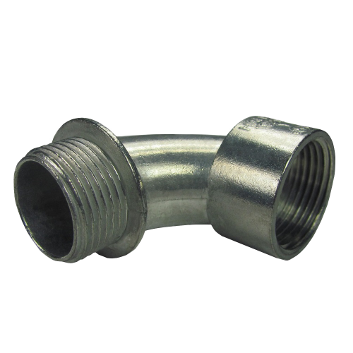 3/4" RGD RGD 3/4" 90 DEGREE LARGE RADIUS ADAPTER ELBOW - ZINC