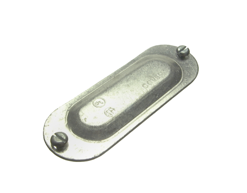 2" EMT CONDUIT BODY COVER - 2" STEEL W/ SCREWS (ZINC PLATED)
