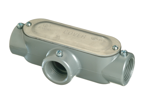1 1/2" EMT EMT/RGD 1 1/2" COMBINATION CONDUIT BODY, T - W/ GASKET AND COVER - ALUMINUM
