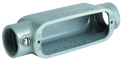 1/2" EMT EMT/RGD 1/2" COMBINATION CONDUIT BODY, C - W/O GASKET AND COVER - ALUMINUM