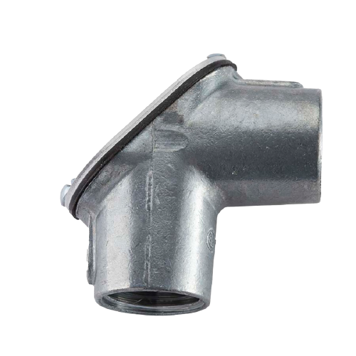 1/2" RGD RGD 1/2" RGD TO RGD 90 DEGREE PULL ELBOW W/ COVER AND GASKET - ZINC