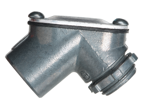1/2" RGD RGD 1/2" RGD TO BOX 90 DEGREE PULL ELBOW W/ COVER AND GASKET - ZINC