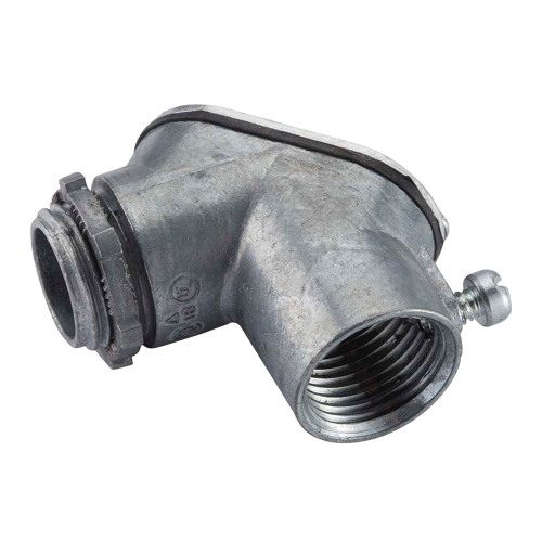 1" EMT EMT/RGD 1" 90 DEGREE PULL ELBOW - SET SCREW/THREADED BOX CONNECTOR W/ GASKET - ZINC