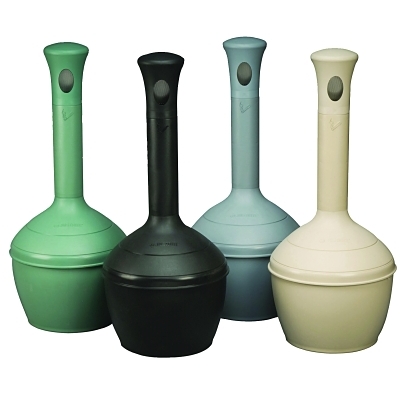 Elite™ Smokers Cease-Fire® Butt Receptacle, 4 gal, 12 in dia, 18 in H, Polyethylene, Gray