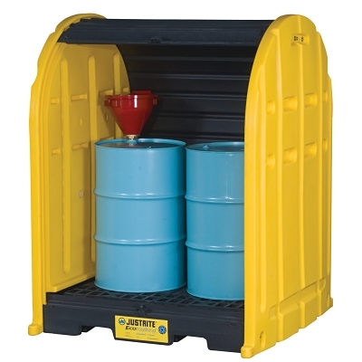 EcoPolyBlend DrumSheds, Yellow, 5,000 lb, 79 gal, 68 1/2 in x 60 3/4 in