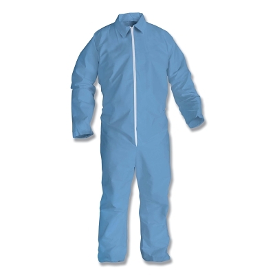 KLEENGUARD A65 Flame Resistant Coveralls, Blue, 3X-Large, Zipper Front