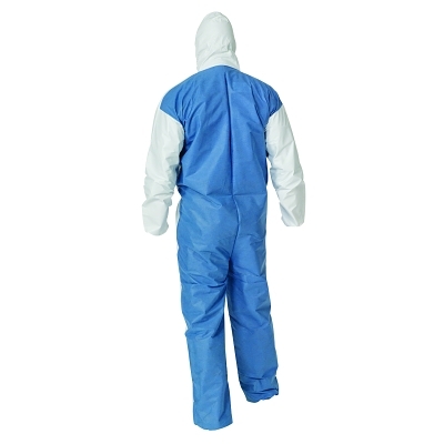 A40 Hooded Coveralls with Breathable Back, Blue/White, X-Large