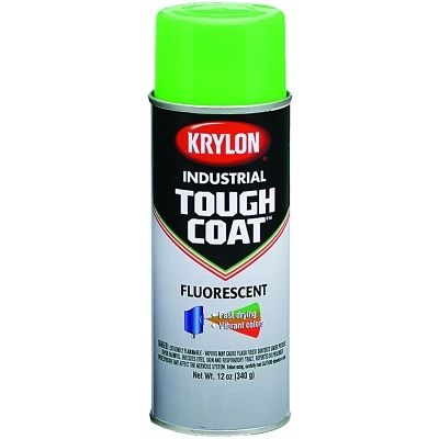 Tough Coat Flourescent Paints, 12 oz Aerosol Can, Fluorescent Orange, Gloss