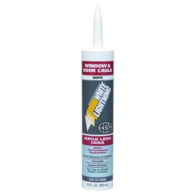 Window and Door Caulk, 10 oz Plastic Cartridge, White