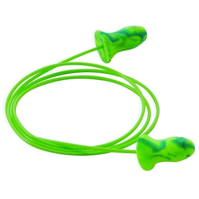 Meteors™ Disposable Earplugs, Foam, Green, Corded, Small