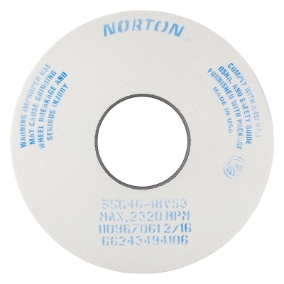 Toolroom Wheels, Type 5, 14 in Dia. 1 1/2 in Thick, 5 in Arbor, 46 Grit, I Grade