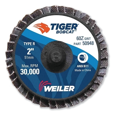 2" Bobcat Mini Abrasive Flap Disc, Conical (Ty29), Type R Mount, 60Z