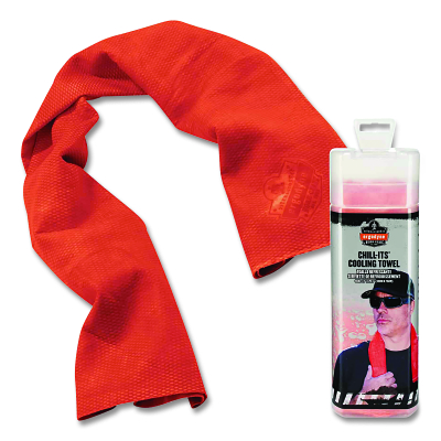 Chill-Its® 6602 Evaporative Cooling Towel, 13 in W X 29-1/2 in L, Orange