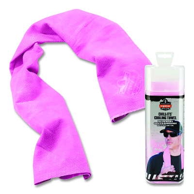 Chill-Its® 6602 Evaporative Cooling Towel, 13 in W X 29-1/2 in L, Pink