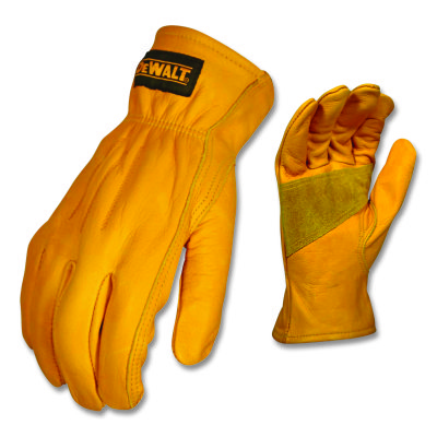 Premium Grade Leather Driver Glove, Large, Yellow