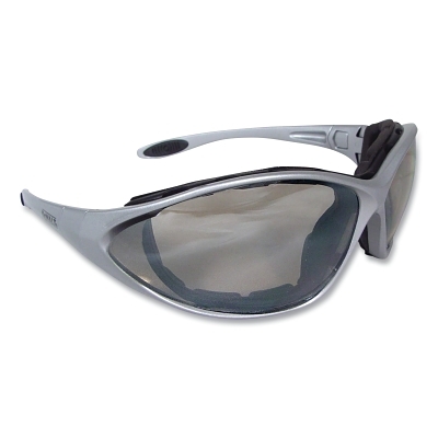 Framework™ Safety Glasses, Clear I/O Lens, Polycarbonate, Hard Coat, Silver Frame
