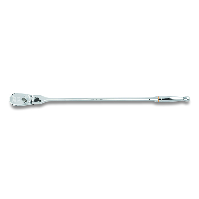 90T Ratchet, Tear Drop, 1/2 in Drive, 24.00 in OAL, Alloy Steel, Full Polish Chrome, Locking Flex Handle
