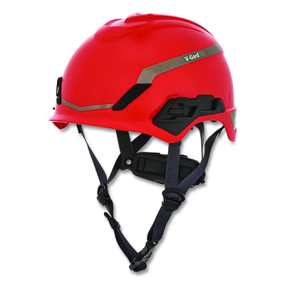 V-Gard® H1 Safety Helmet, Fas-Trac® III Pivot Ratchet, Novent, Red