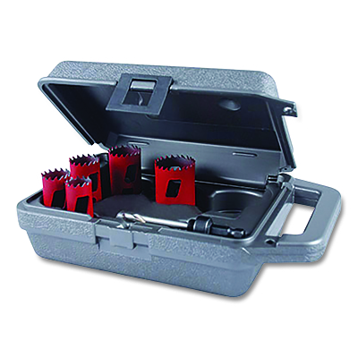 Hole Saw Kit, 8-Pc Automotive Bi-Metal Hole Saws with Arbor, Pilot Drill, and Case