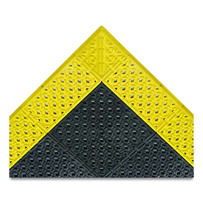 Cushion-Lok™ Corner and Ramp for Interlocking Tiles, 7/8 in x 6 in W x 12 in L, Ramp, Male, Yellow