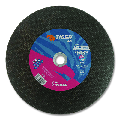 Tiger® AO Type 1 High Speed Saw Large Cutting Wheel, 12 in dia x 1/8 in, 20 mm Arbor Hole, A30T