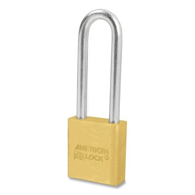 Solid Brass Padlock, 5/16 in dia, 3 in L, 3/4 in W, Keyed Different