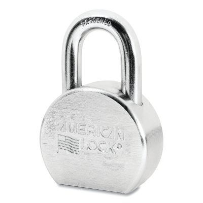 Solid Steel Padlock, 7/16 in dia, 1-1/16 in L, 15/16 in W, Silver, Keyed Alike, Keyed - 24855