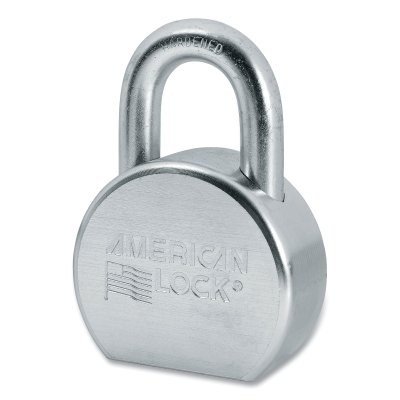 Solid Steel Padlock, 7/16 in dia, 1-1/16 in L, 15/16 in W, Silver, Keyed Alike, Keyed - 53757