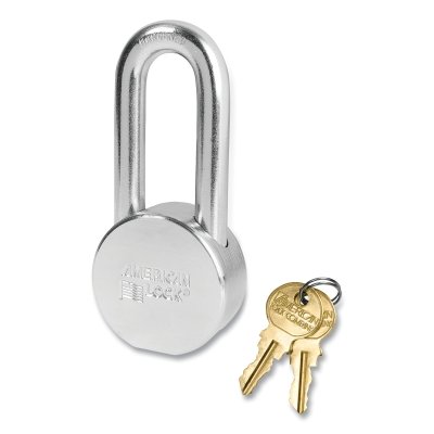 Solid Steel Padlock, 7/16 in dia, 2 in L, 3/4 in W, Keyed Alike, Keyed - D188