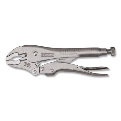 Locking Plier, 10 in OAL, 1-7/8 in Jaw Opening, 7/16 in Jaw Thickness, Curved, Serrated