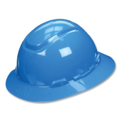 SecureFit™ Pressure Diffusion Ratchet Suspension w/UVicator Hard Hats and Caps, Full Brim, Blue