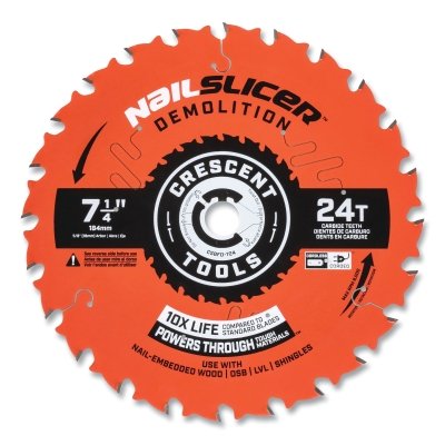 NailSlicer™ Demolition Circular Saw Blade, 5/8 in dia Arbor, 24 Teeth, 7-1/4 in dia Blade, 5 EA/PK