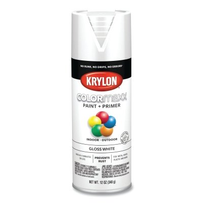 COLORmaxx™ Paint + Primer Spray Paint, 12 oz, White, Gloss