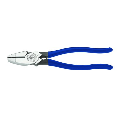 Lineman's Bolt-Thread Holding Pliers, New England Nose, 9 in L, 0.781 in Cut, Dark Blue Plastic-Dipped Handle