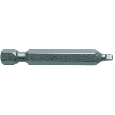 Square Recess Power Bits, #1, 1/4 in Drive, 2 3/4 in