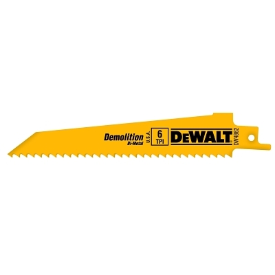 Bi-Metal Demolition Blades, 6 in, 14 TPI, Straight Back
