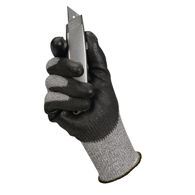 G60 Level 5 Cut Resistant Glove with Dyneema Fiber, Size 7, Salt and Pepper/Black