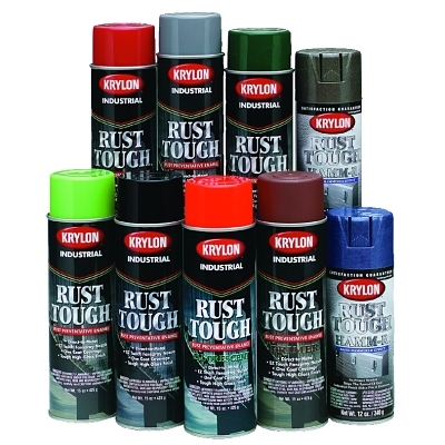 Rust Tough Aerosol Enamels, 15 oz Aerosol Can, Federal Yellow, Gloss
