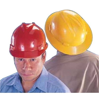 V-Gard® Protective Hat, Staz-On®, Full-Brim Hat, Slotted, Yellow