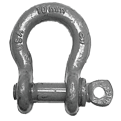 Screw Pin Clevis Shackles, 5/8 in Bail Size