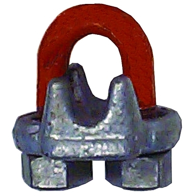 Forged Wire Rope Clips, 1/4 in, Galvanized Zinc