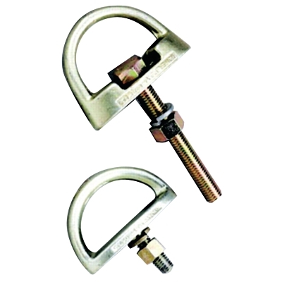 Bolt Anchorage Connectors, D-Bolt Anchor, 3/4 in Thick, 1/2 in Dia Bolt, Washer/Nut, Drop Forge Alloy Steel