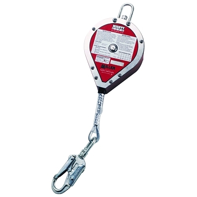 MightyLite Self-Retracting Lifeline, 20 ft, Carabiner Connection, ANSI Locking Snap