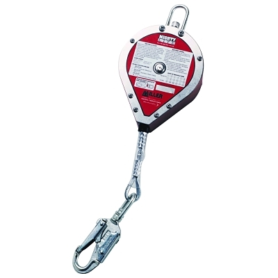 MightyLite Self-Retracting Lifeline, 100 ft, Carabiner Connection, ANSI Locking Snap