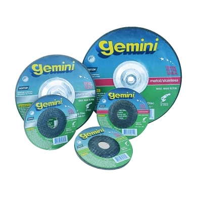 Type 28 Gemini Saucer Depressed Center Grinding Wheel, 9 in Dia x 1/4 in Thick, 7/8 in Arbor