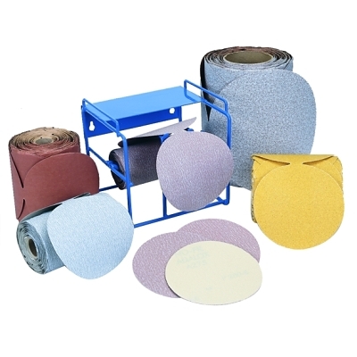 Stick & Sand Paper Discs, Aluminum Oxide, 6 in Dia., 220 Grit