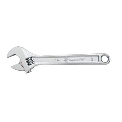 Adjustable Chrome Wrench, 10 in OAL, 1-5/16 in Opening, Chrome Plated