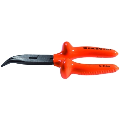 Insulated Bent Nose Pliers, 7 7/8 in; 7 15/32 in