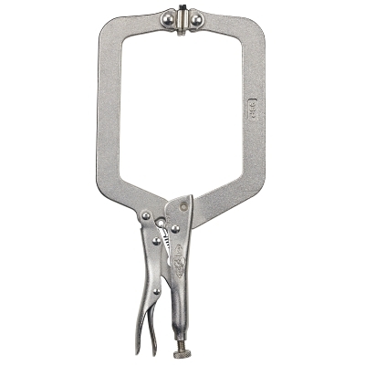 Locking C-Clamps with Swivel Pads, Jaw Opens to 4-1/2 in, 9 in Long